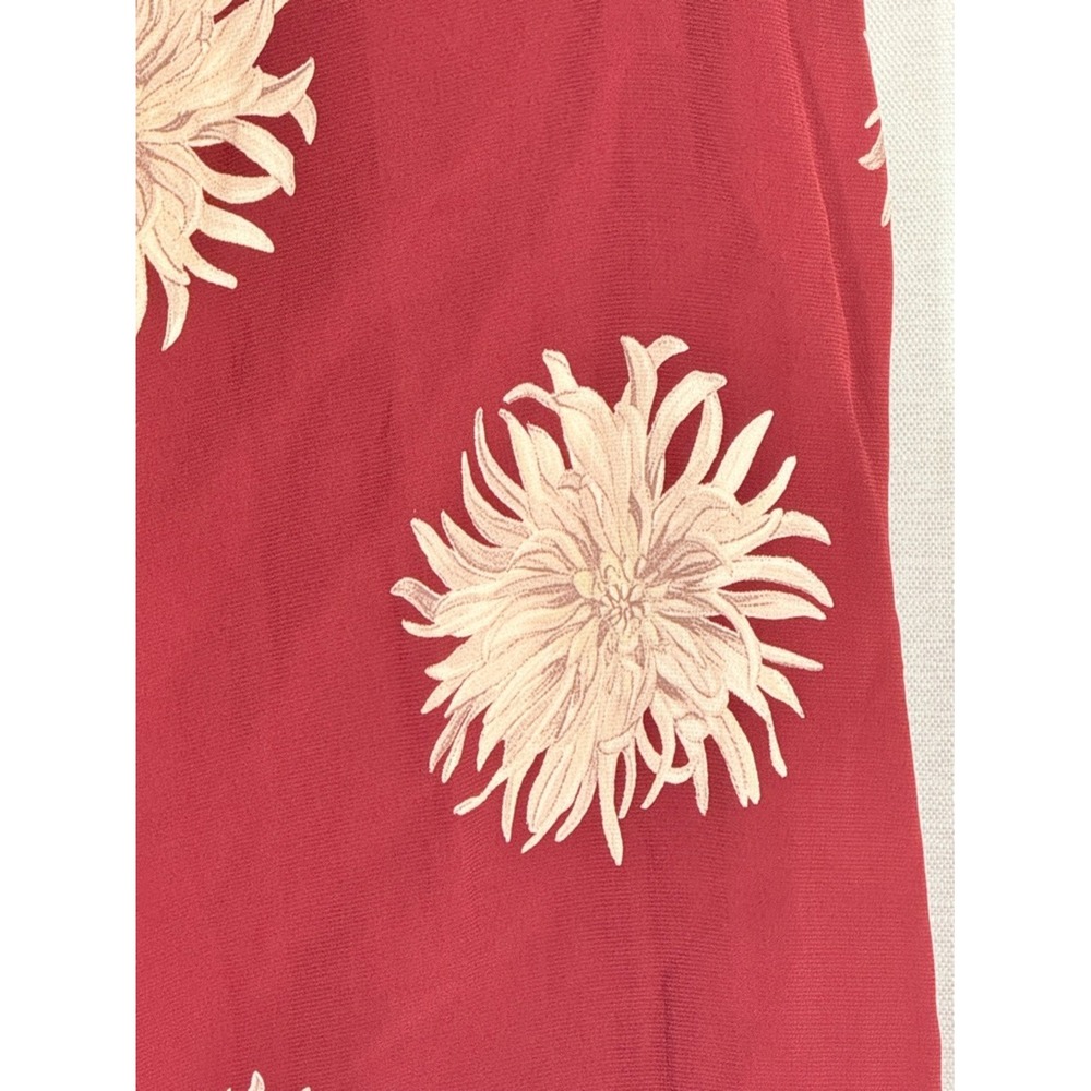 Ann Taylor Tawny Port Red Floral Wide Leg Cropped Pants size 14 style 412214 - Picture 2 of 7